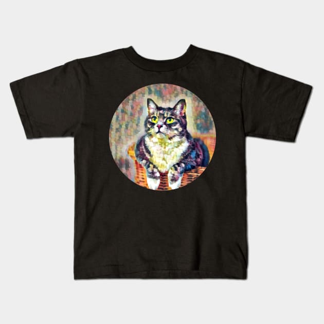 Adorable floppy cat Kids T-Shirt by GoranDesign